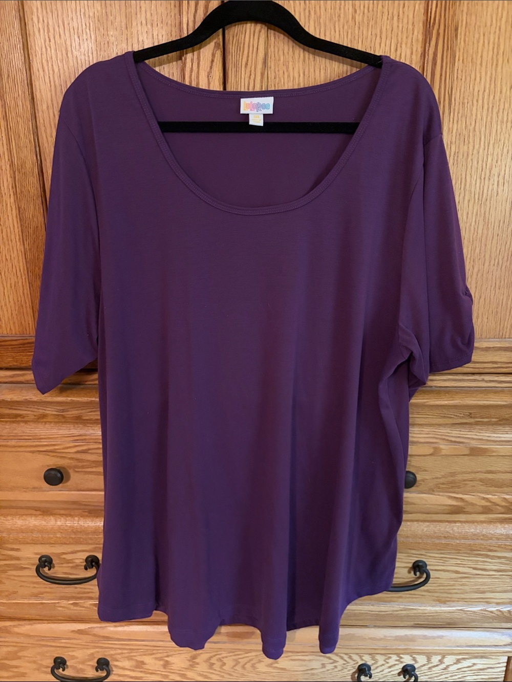LuLaRoe Short Sleeve Scoop Neck Top - Purple
